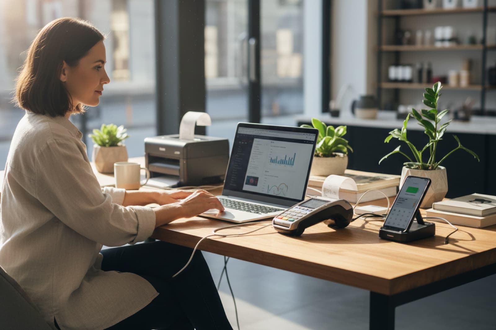 Laptop on a minimalist desk