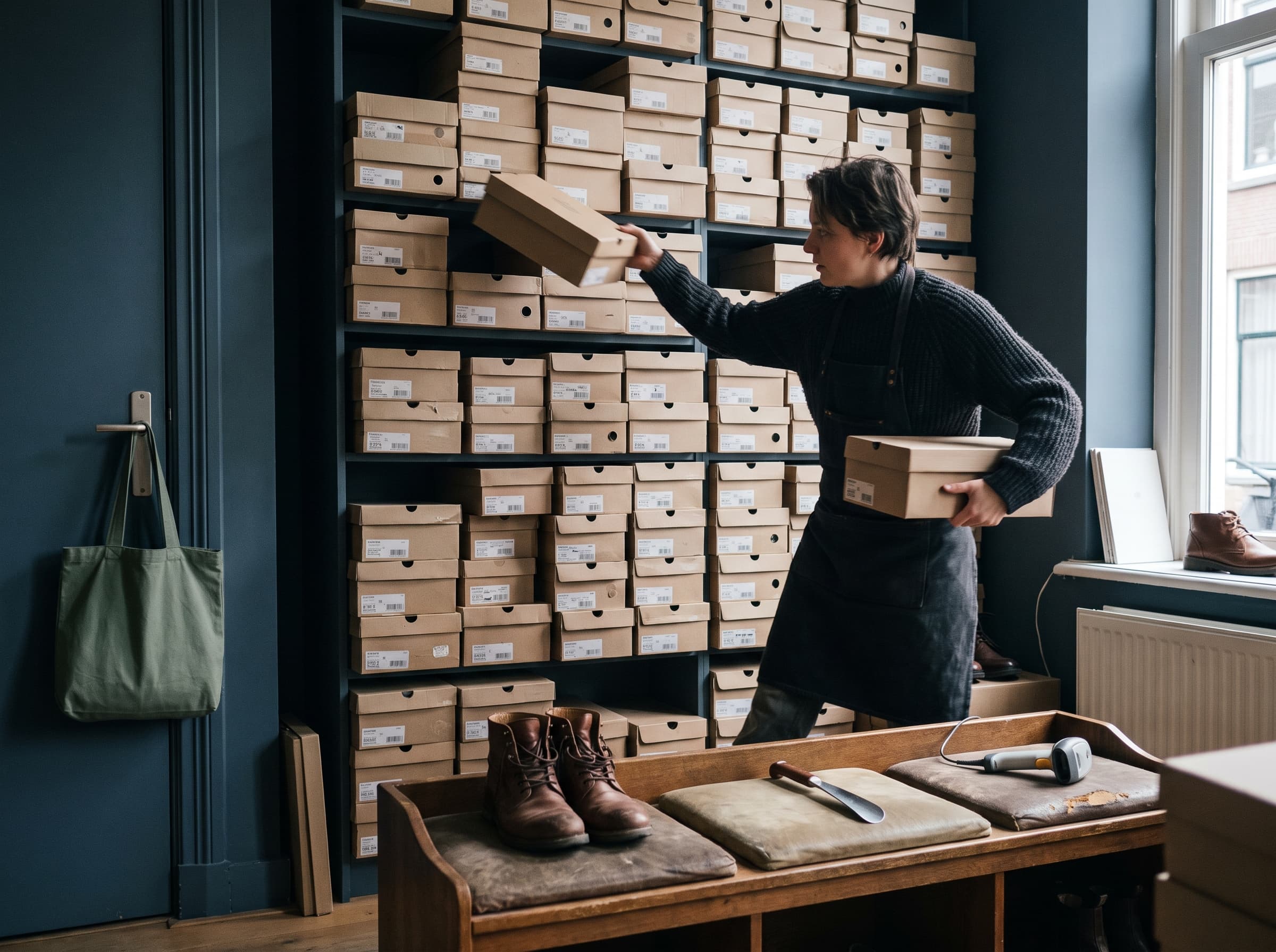 Schoenenwinkel: elke maat met een eigen barcode